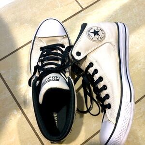 Converse Black and Cream Sneakers Athletic Design